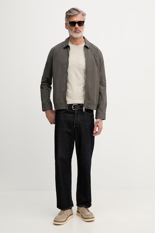 Pánske bavlnené tričko Sisley 3WF0S1052 béžová SS26