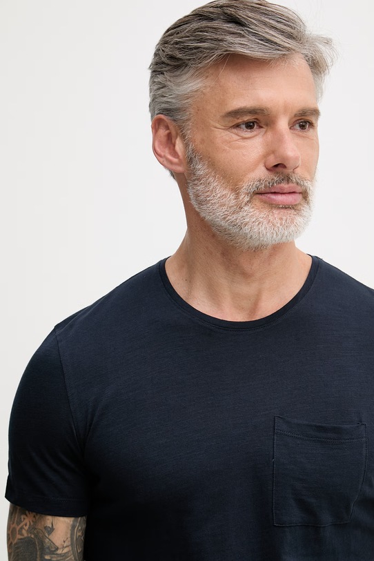 Pánske bavlnené tričko Sisley tmavomodrá 3WF0S1052