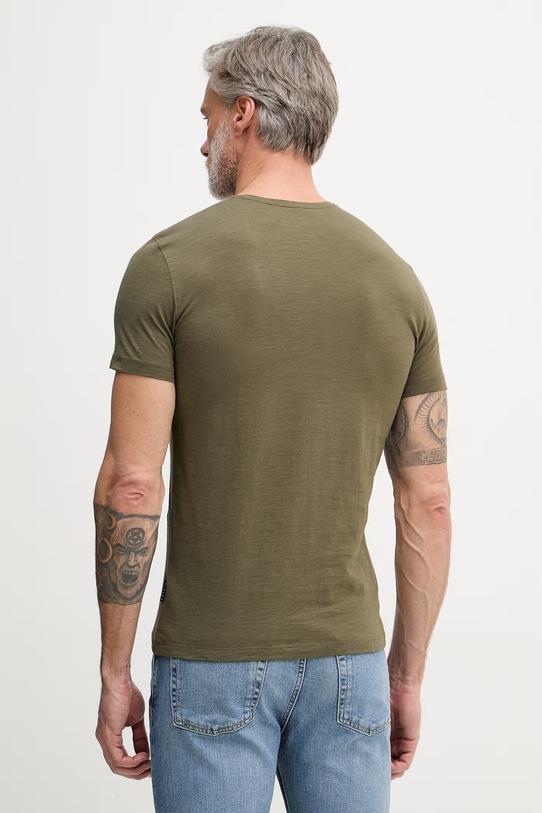 Oblečenie Pánske bavlnené tričko Sisley 3WF0S1052 zelená