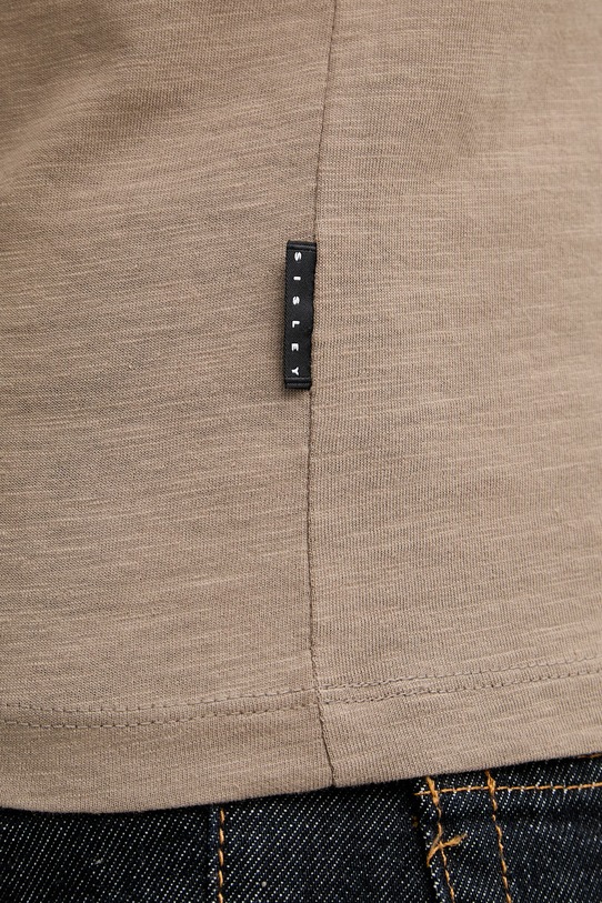 Pánske bavlnené tričko Sisley 3WF0S1052 hnedá