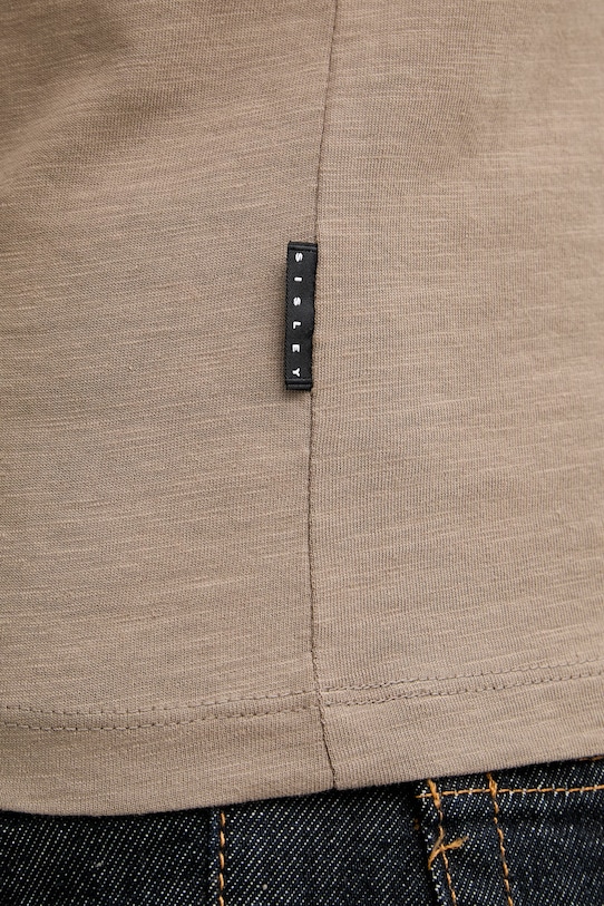 Pánske bavlnené tričko Sisley 3WF0S1052 hnedá