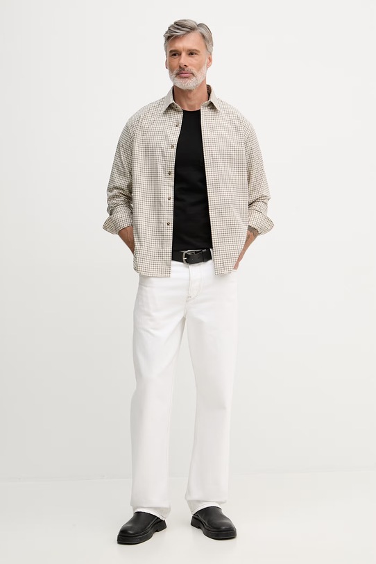 Pánske bavlnené tričko Sisley 3WF0S1052 čierna SS26