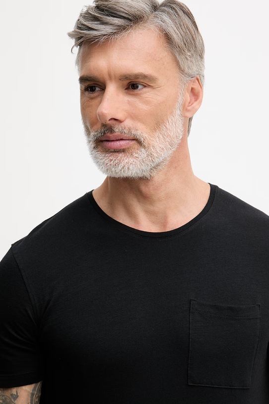 Pánske bavlnené tričko Sisley čierna 3WF0S1052