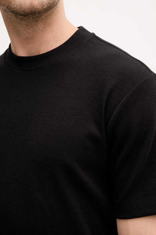 Sisley t-shirt męski bawełniany 3WIZS104Z czarny