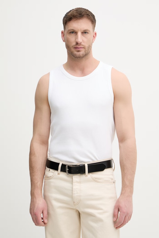 Sisley top męski z bawełną biały 3WIZSH002