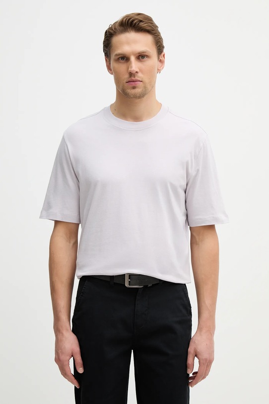 Sisley t-shirt bawełniany bawełna fioletowy 3XDTS104R