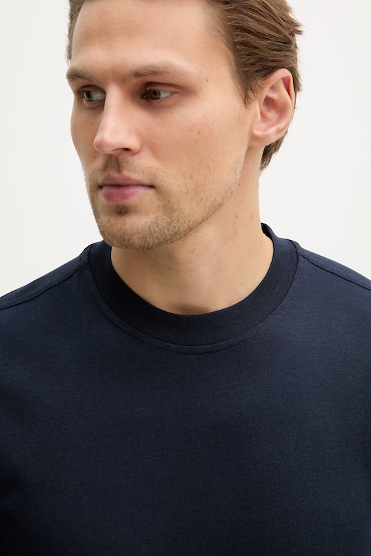 Sisley t-shirt bawełniany granatowy 3XDTS104R