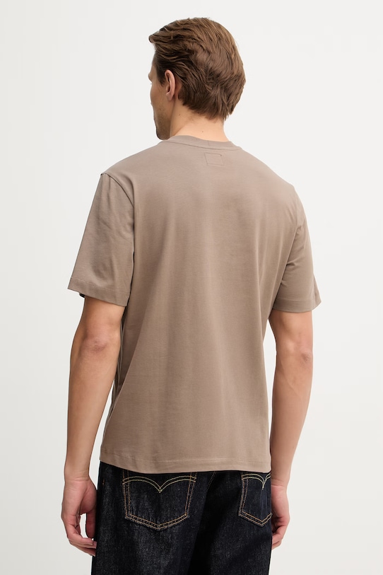 Odzież Sisley t-shirt bawełniany 3XDTS104R brązowy