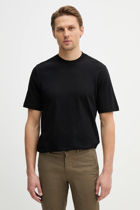 Sisley t-shirt bawełniany bawełna czarny 3XDTS104R