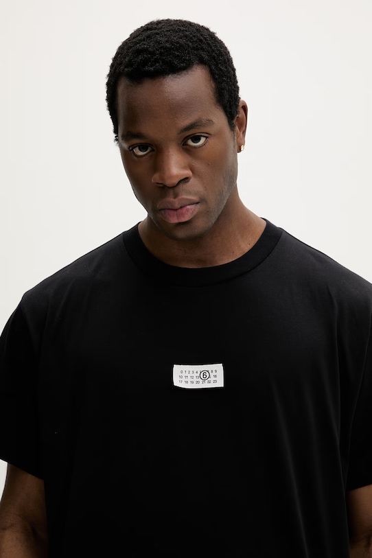 MM6 Maison Margiela t-shirt bawełniany czarny SH0GC0032.M20170