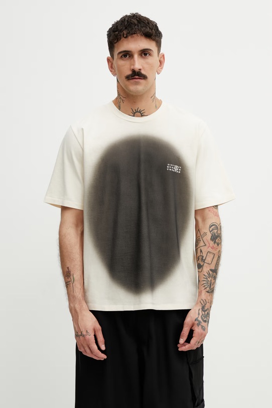 MM6 Maison Margiela T-shirt bawełniany męski beżowy SH0GC0064.M20177