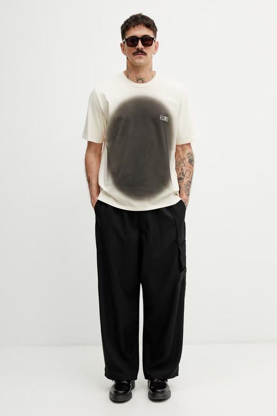 MM6 Maison Margiela T-shirt bawełniany męski SH0GC0064.M20177 beżowy