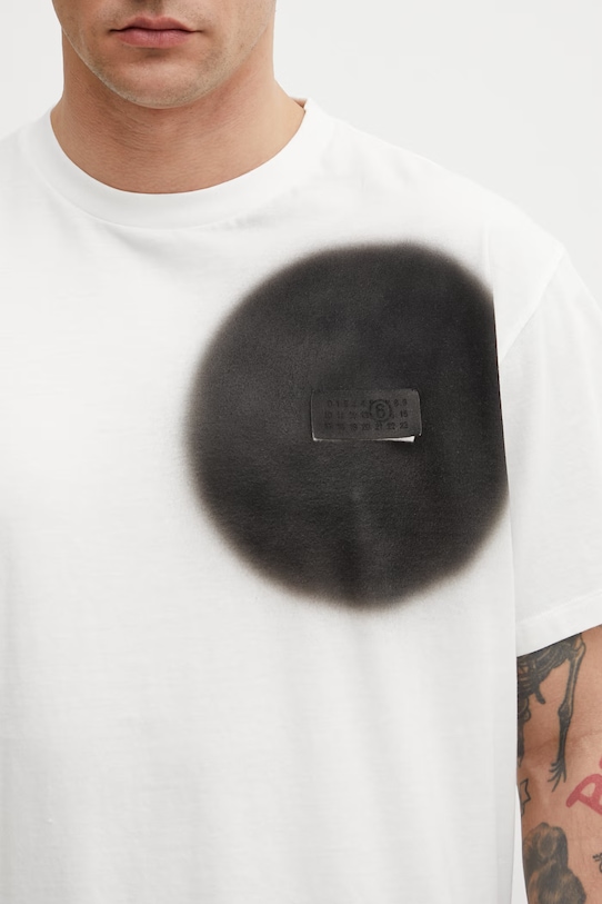 MM6 Maison Margiela T-shirt bawełniany męski biały SH0GC0067.M20048