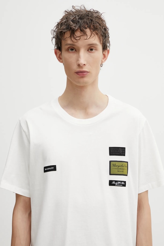 Памучна тениска MM6 Maison Margiela бежов SH0GC0069.S24311