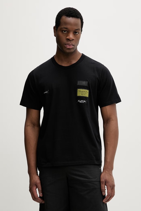 MM6 Maison Margiela t-shirt bawełniany regular czarny SH0GC0069.S24311