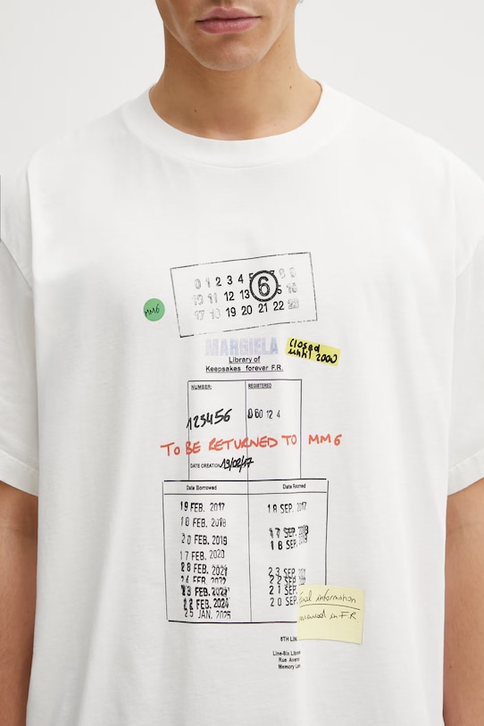 MM6 Maison Margiela t-shirt męski bawełniany biały SH0GC0070.M20170