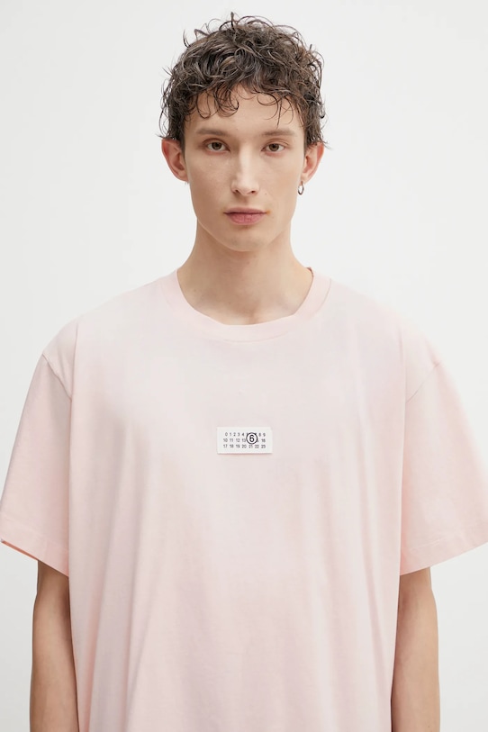 MM6 Maison Margiela t-shirt bawełniany różowy SH0GC0071.M20170