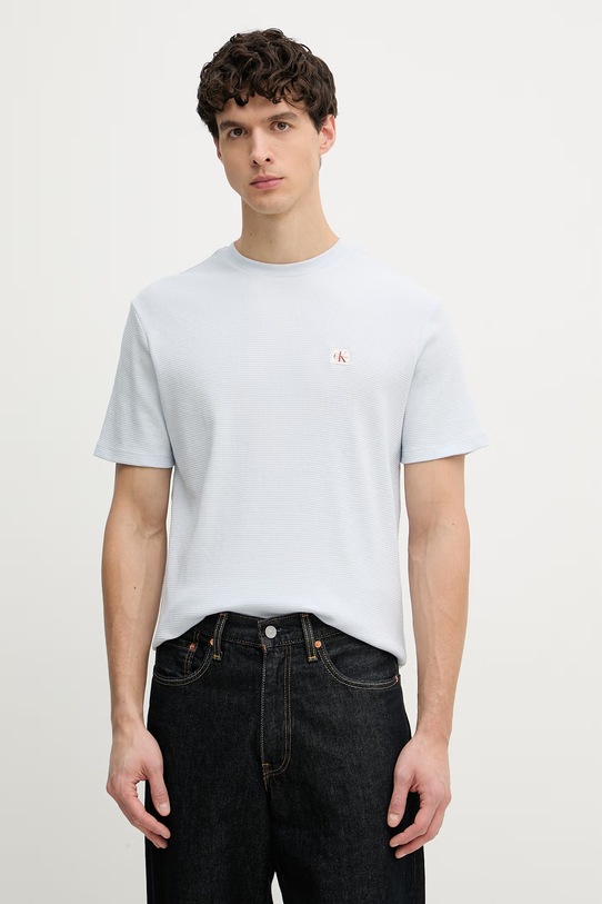 Calvin Klein Jeans tričko pánske s bavlnou modrá LV04RD008G