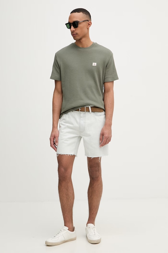 Calvin Klein Jeans t-shirt męski z bawełną LV04RD008G zielony SS26