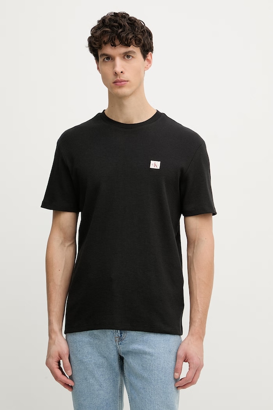 Calvin Klein Jeans tričko pánské s bavlnou černá LV04RD008G