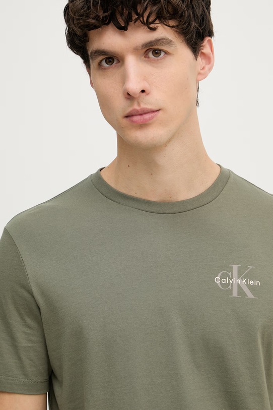 Calvin Klein Jeans t-shirt męski bawełniany zielony LV04RF278G