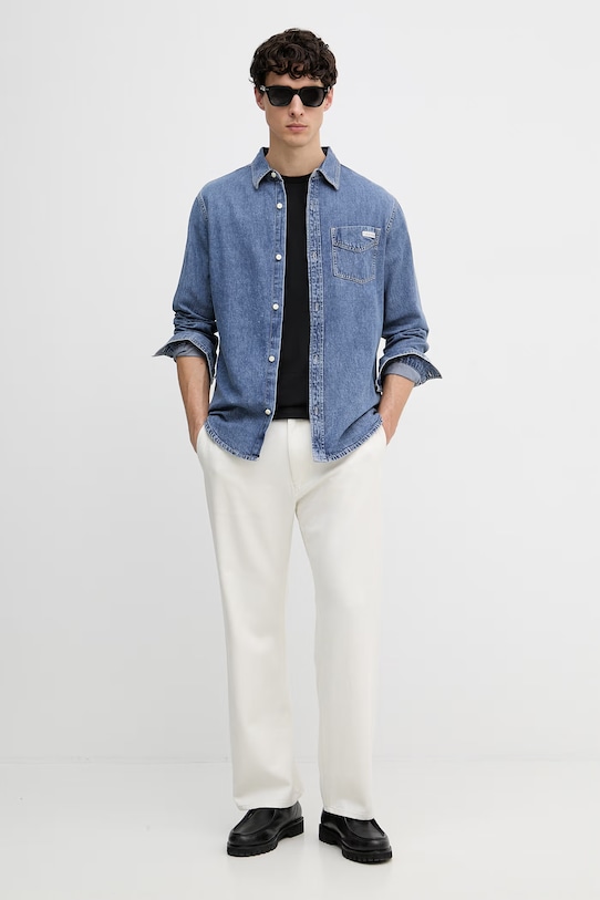 Calvin Klein Jeans t-shirt męski bawełniany LV04RF278G czarny SS26