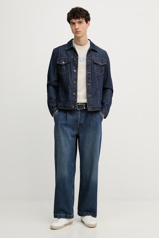 Calvin Klein Jeans t-shirt męski bawełniany LV04RF800G beżowy SS26