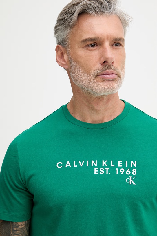 Calvin Klein Jeans tricou pentru bărbați bumbăcesc verde LV04RF800G