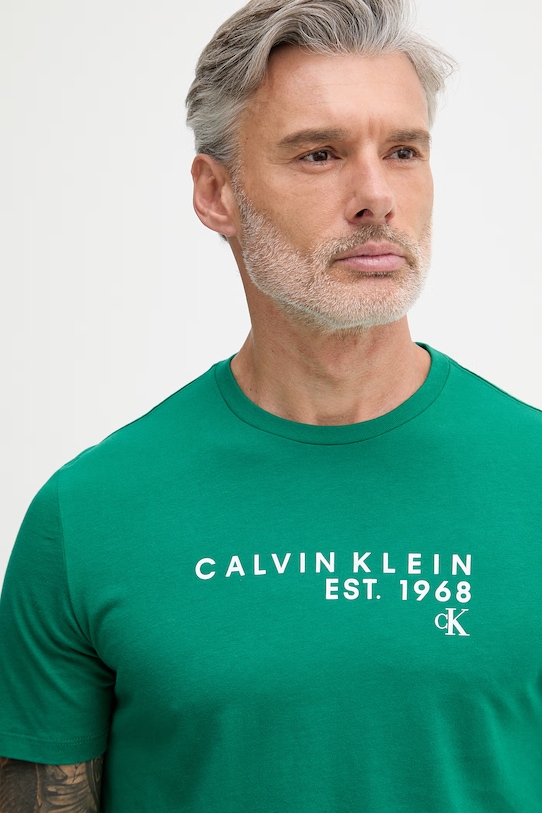 Calvin Klein Jeans t-shirt da uomo in cotone verde LV04RF800G