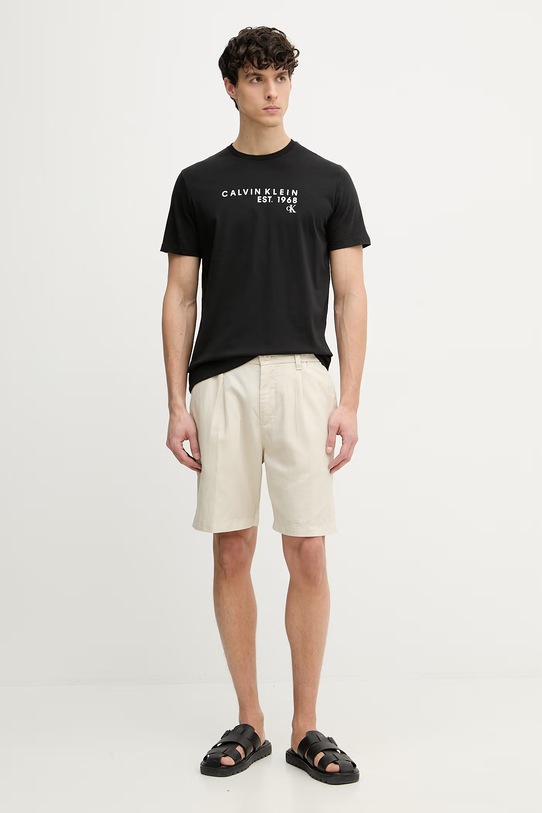 Calvin Klein Jeans t-shirt męski bawełniany LV04RF800G czarny SS26