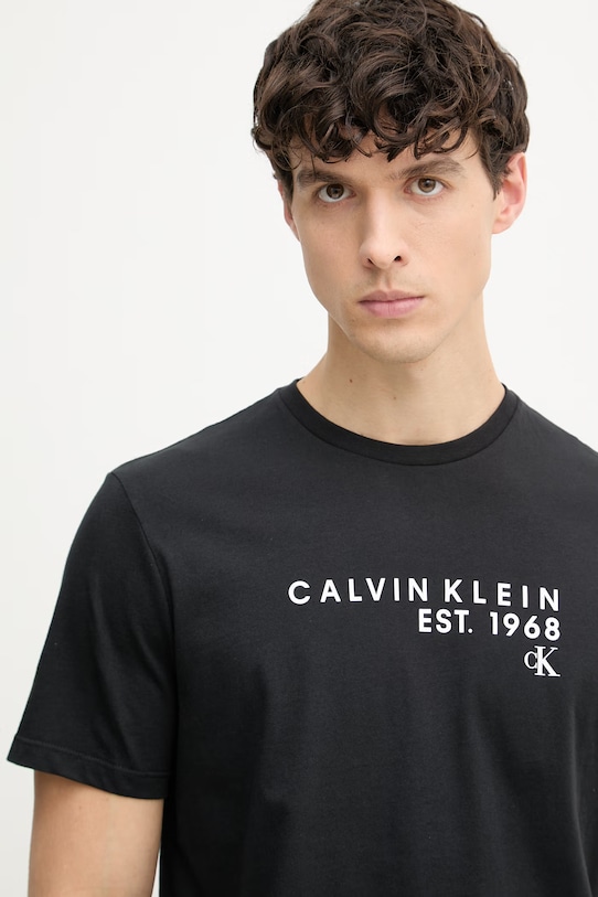 Calvin Klein Jeans t-shirt męski bawełniany czarny LV04RF800G