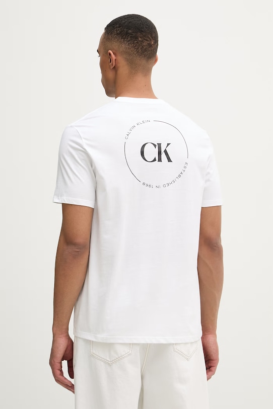 Calvin Klein Jeans t-shirt męski bawełniany biały LV04RF801G