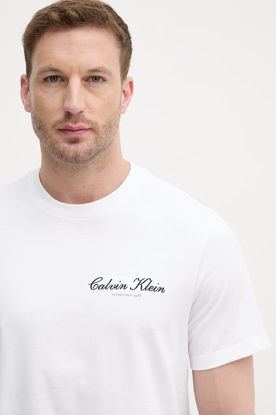 Calvin Klein Jeans T-shirt męski bawełniany beżowy LV04RF822G