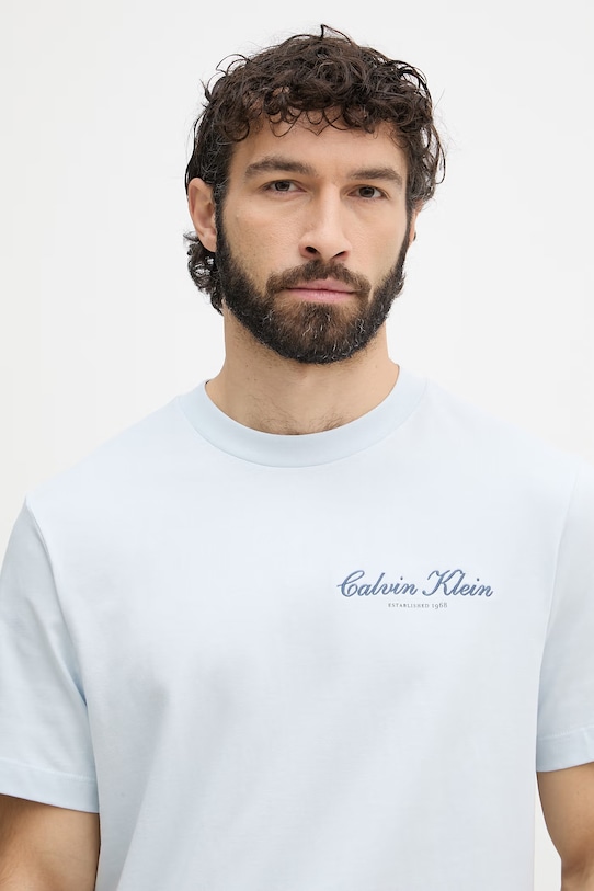 Calvin Klein Jeans t-shirt da uomo in cotone blu LV04RF822G