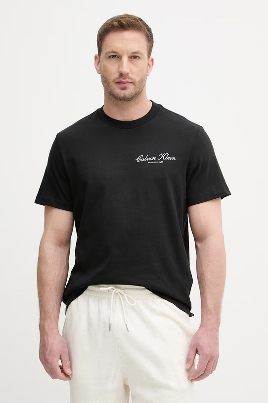 Calvin Klein Jeans tričko pánske bavlnené čierna LV04RF822G