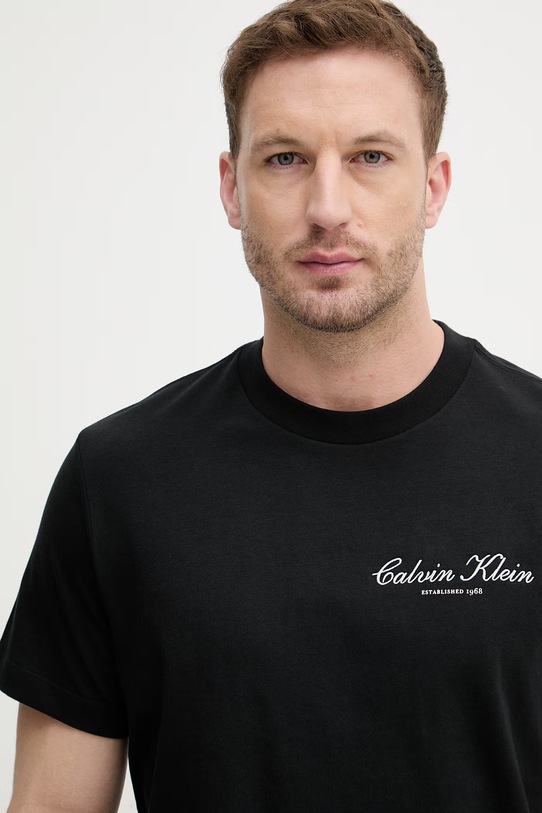 Calvin Klein Jeans tričko pánske bavlnené čierna LV04RF822G