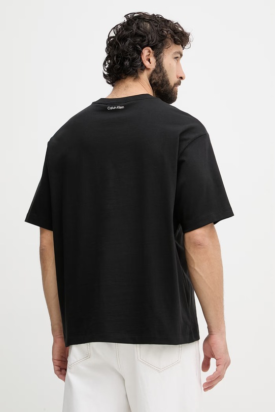 Ρούχα Calvin Klein Jeans t-shirt ανδρικό βαμβακερό LV04RE827G μαύρο