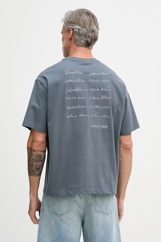 Oblečenie Calvin Klein Jeans tričko pánske bavlnené LV04RE828G sivá