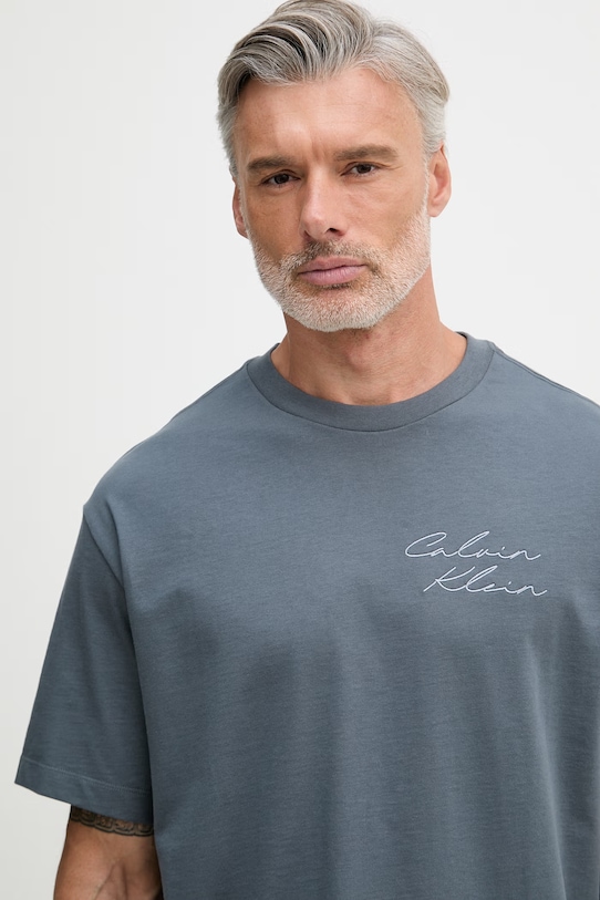 Calvin Klein Jeans tričko pánske bavlnené sivá LV04RE828G