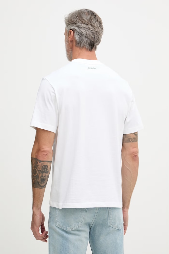 Oblačila Calvin Klein Jeans kratka majica moška bombažna LV04RF294G bela