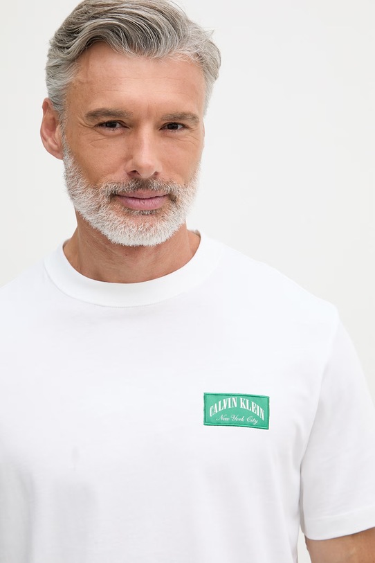 Calvin Klein Jeans kratka majica moška bombažna bela LV04RF294G