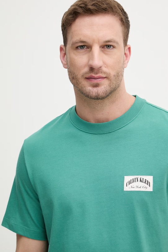 Calvin Klein Jeans t-shirt ανδρικό βαμβακερό πράσινο LV04RF294G