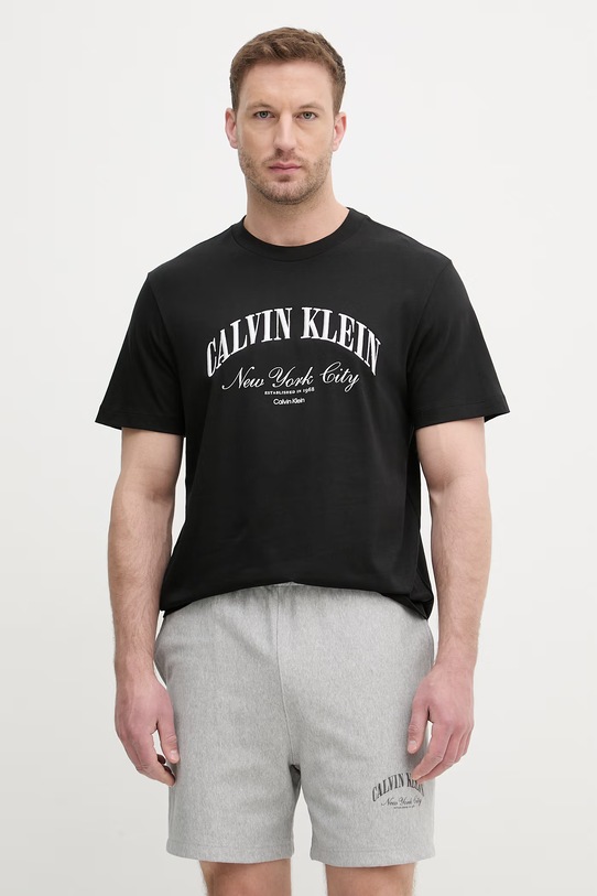 Calvin Klein Jeans t-shirt ανδρικό βαμβακερό μαύρο LV04RF820G