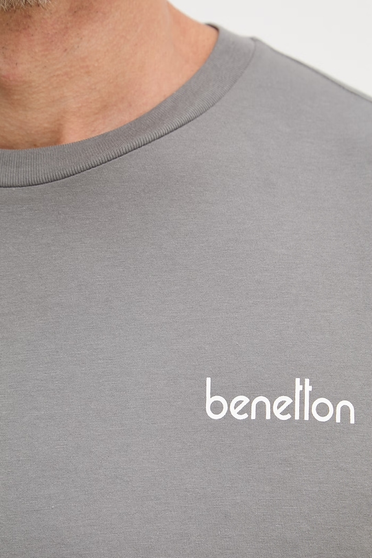 United Colors of Benetton тениска мъжка памучна 39VFU1096 сив