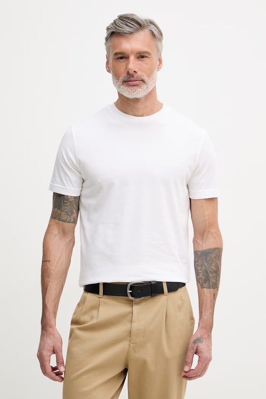 United Colors of Benetton t-shirt męski bawełniany biały 3H3WU10BJ