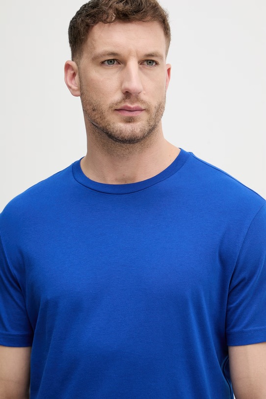 Odzież United Colors of Benetton t-shirt męski bawełniany 3H3WU10BJ niebieski