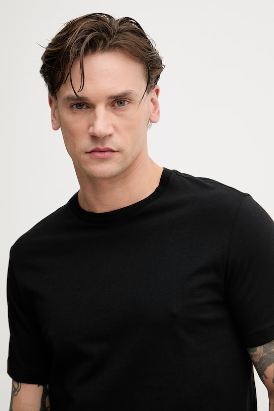 United Colors of Benetton t-shirt męski bawełniany czarny 3H3WU10BJ