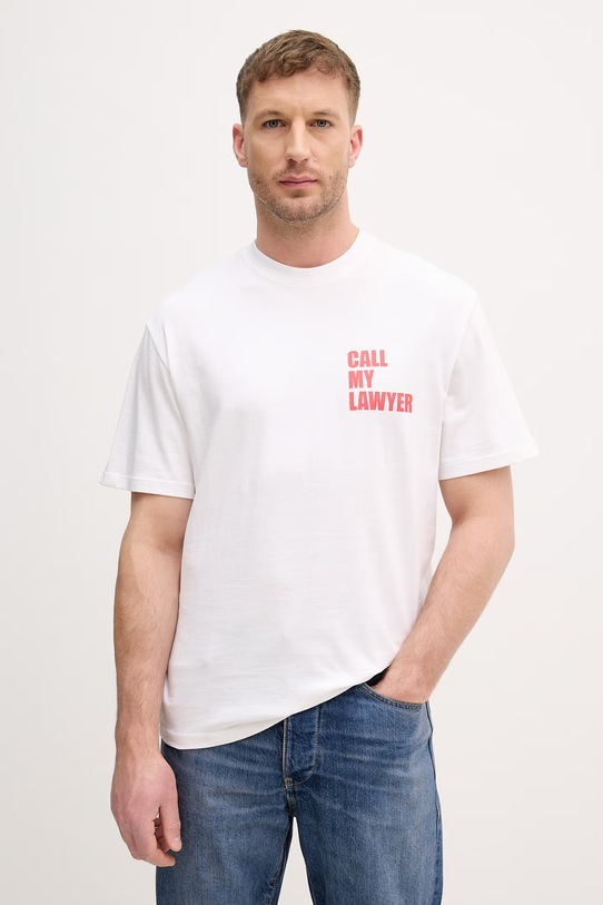 Odzież United Colors of Benetton t-shirt męski bawełniany 3MI5U10BW biały