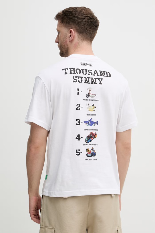 Odzież United Colors of Benetton t-shirt męski bawełniany 3MI5U10BZ biały