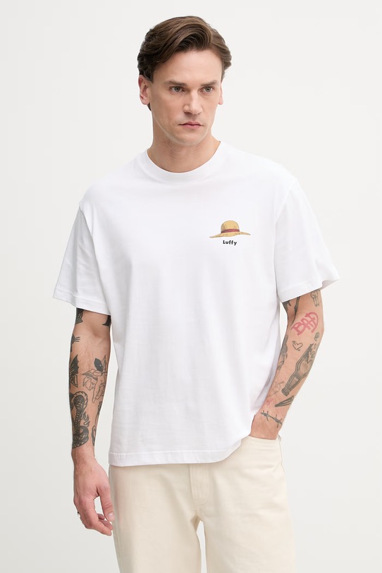 Odzież United Colors of Benetton t-shirt męski bawełniany 3MI5U10BZ biały